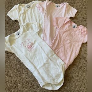 Set of 4 Petit Bateau onesies